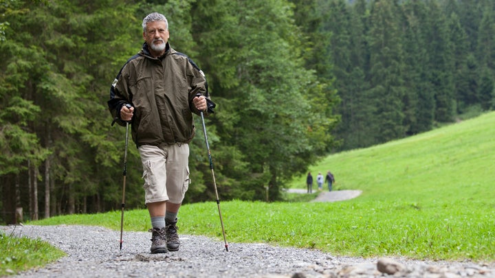 man nordic walking