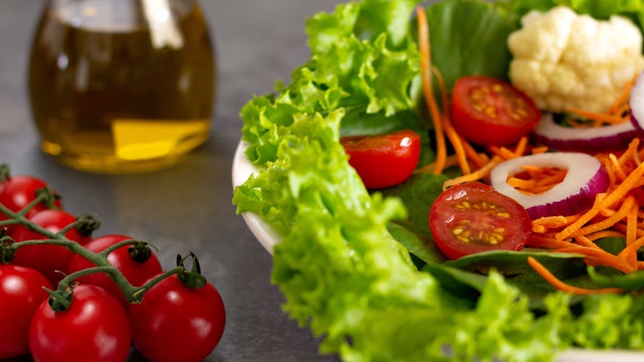 salad with olive oil and salt