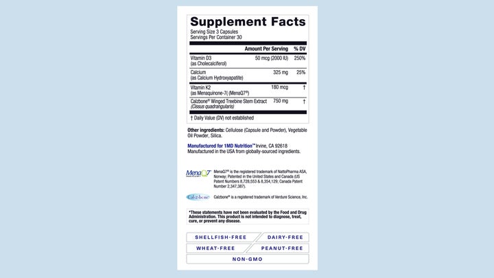 1MD Nutrition's OsteoMD supplement facts