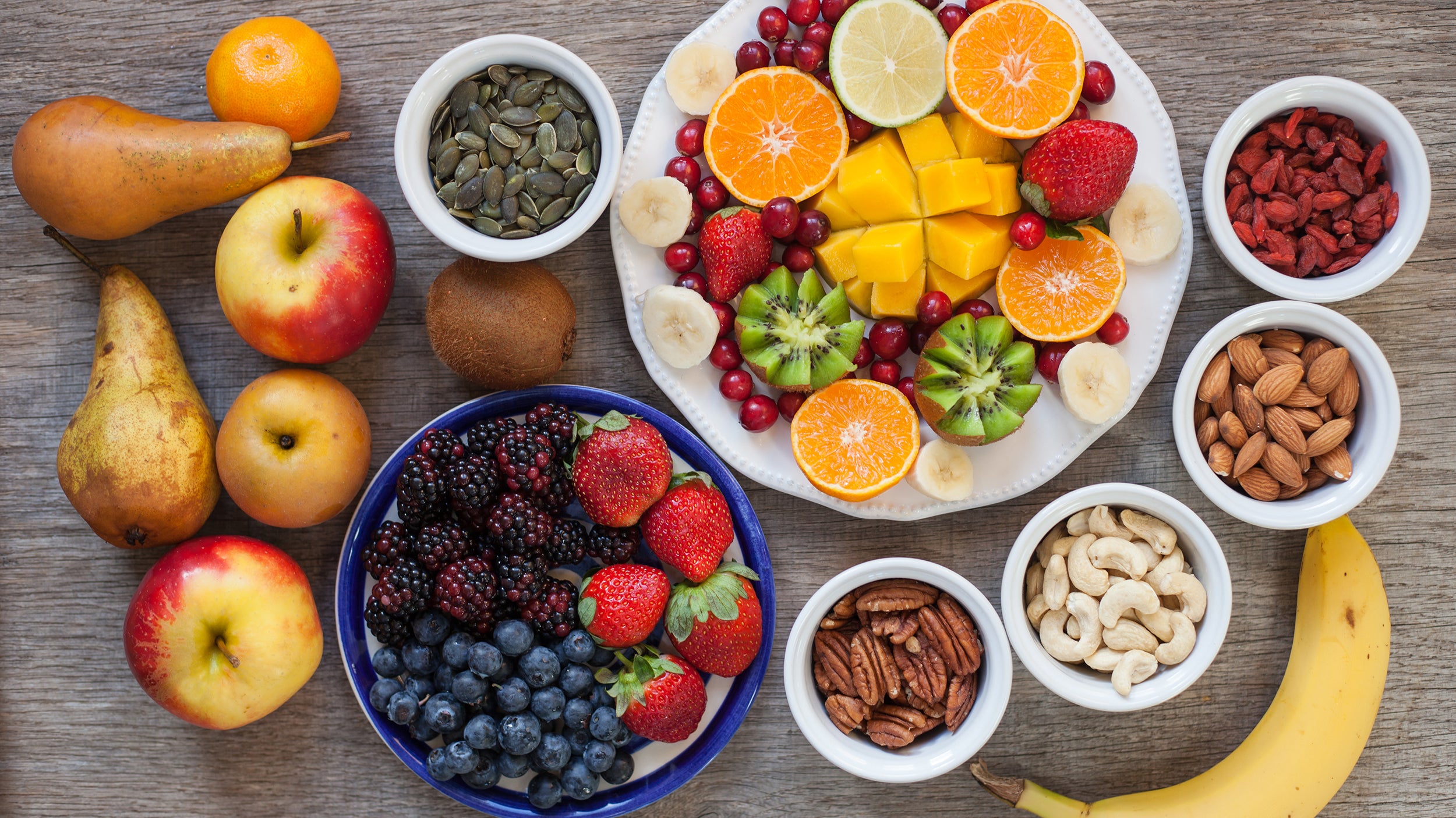 Fruits, nuts and seeds