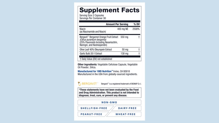 1MD Nutrition's CholestMD supplement facts