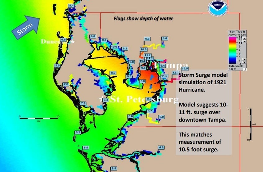 Modeled storm surge flooding footprint Chart