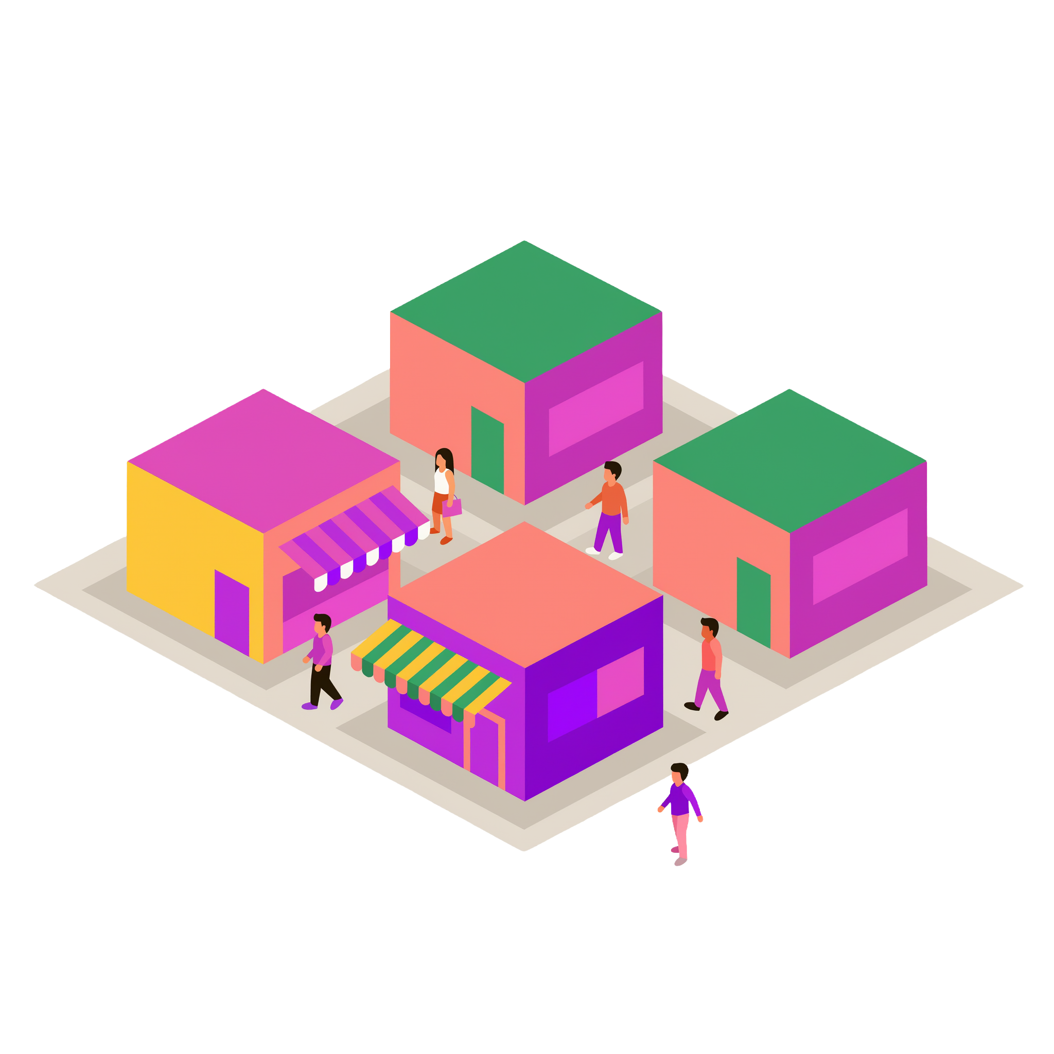 Illustration of stores