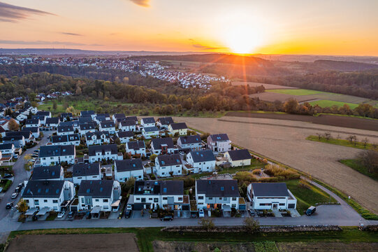 aerial view of a new development