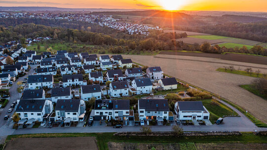 aerial view of a new development