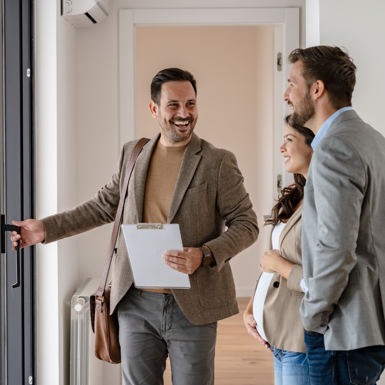 Professional with happy clients.