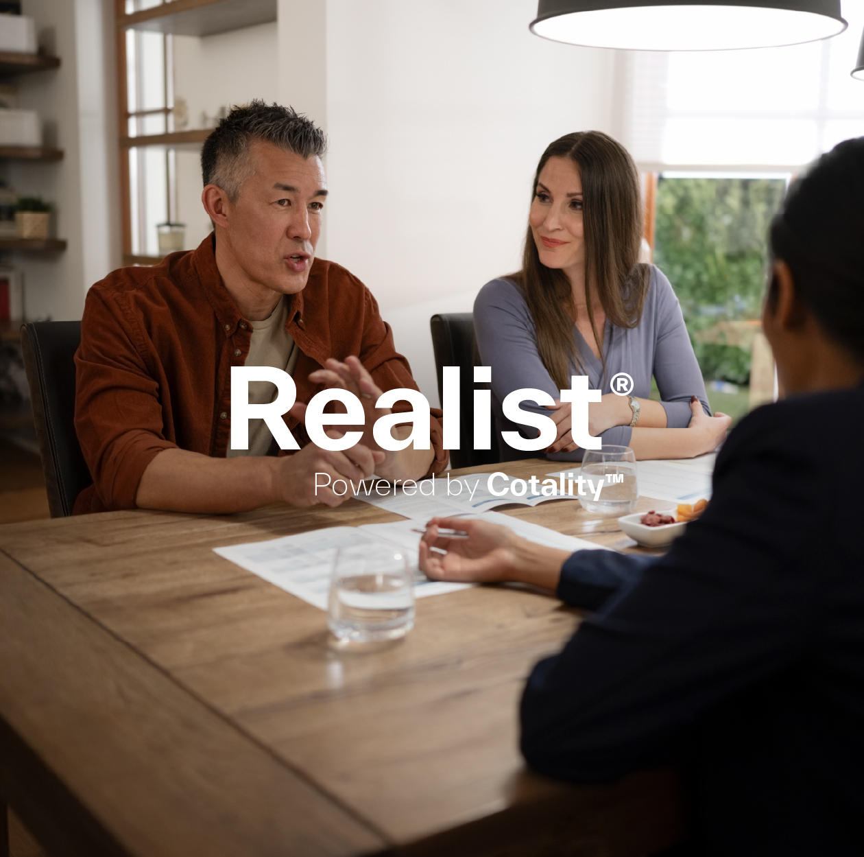 Buyers talking with their agent