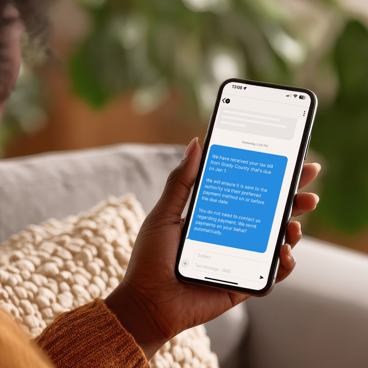 IVR SMS text to a customer