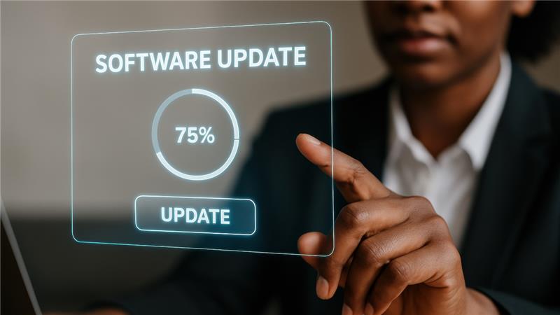 Illustration of a progress bar representing a software update
