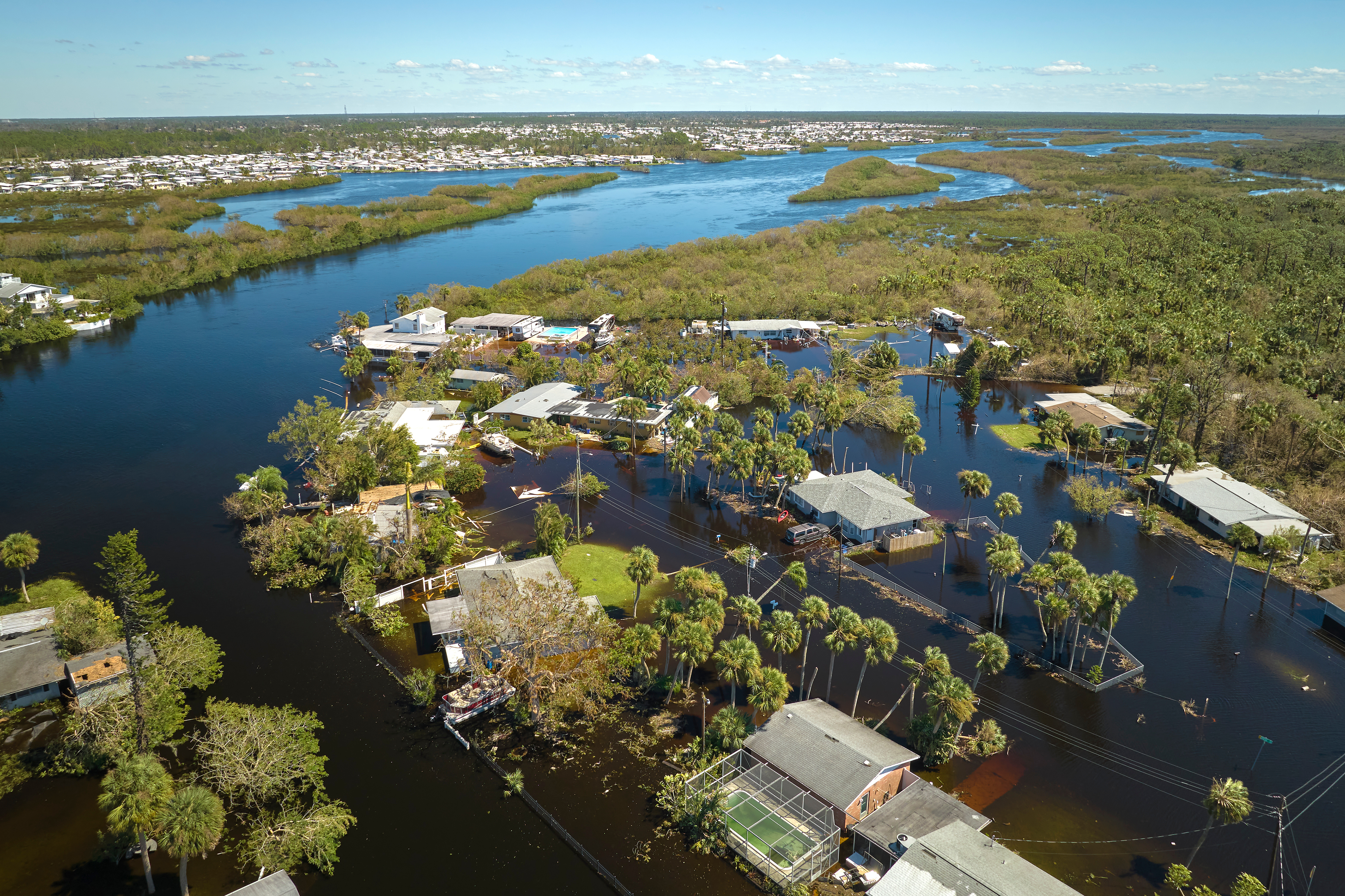Bird's eye view of flooding