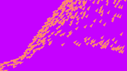 Collection of small, orange arrow-like shapes forming a wave-like structure against a purple background, aligning with a mission to promote innovative and dynamic data solutions.