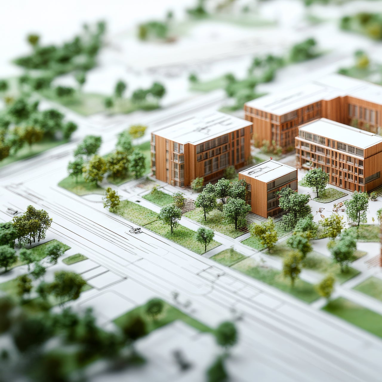A 3D blueprint model representing strategic community development and local government zoning initiatives.