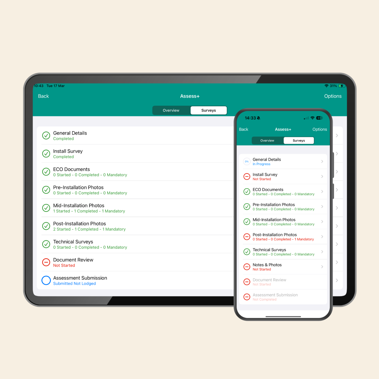 Installer vew of devices