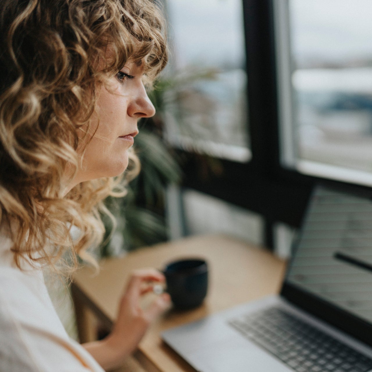 woman viewing her computer