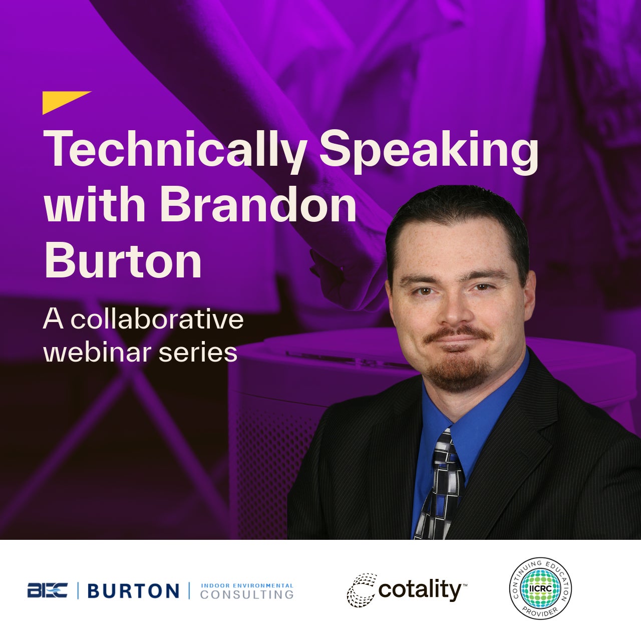 A promotional image for the technically speaking webinar series
