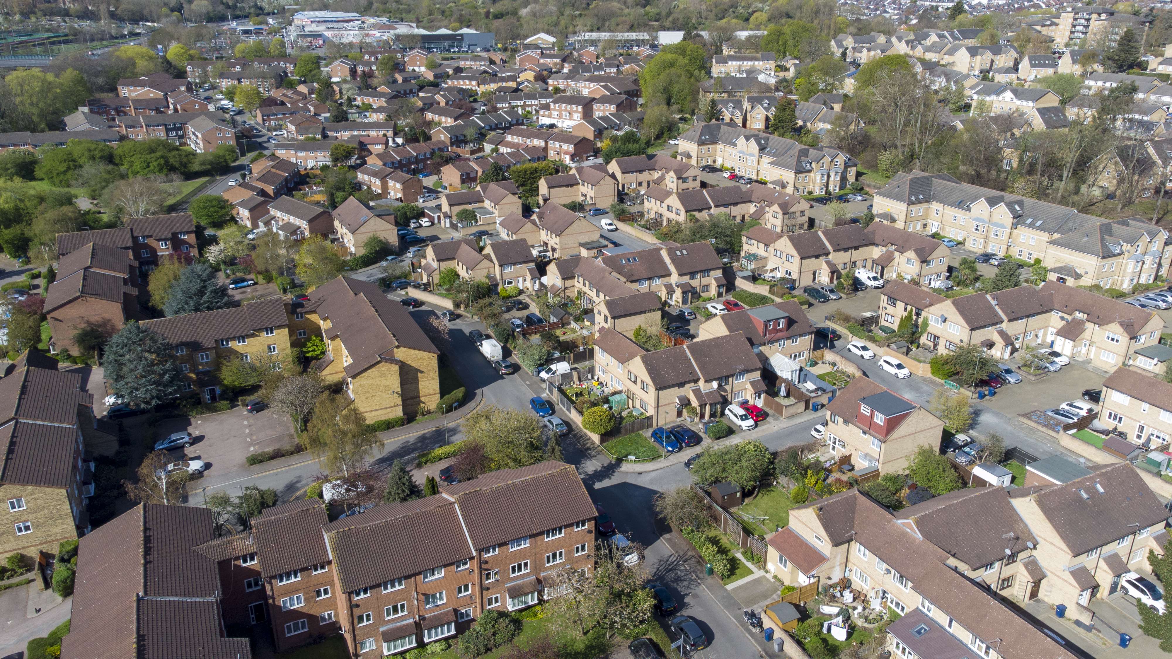 Aerial view of housing