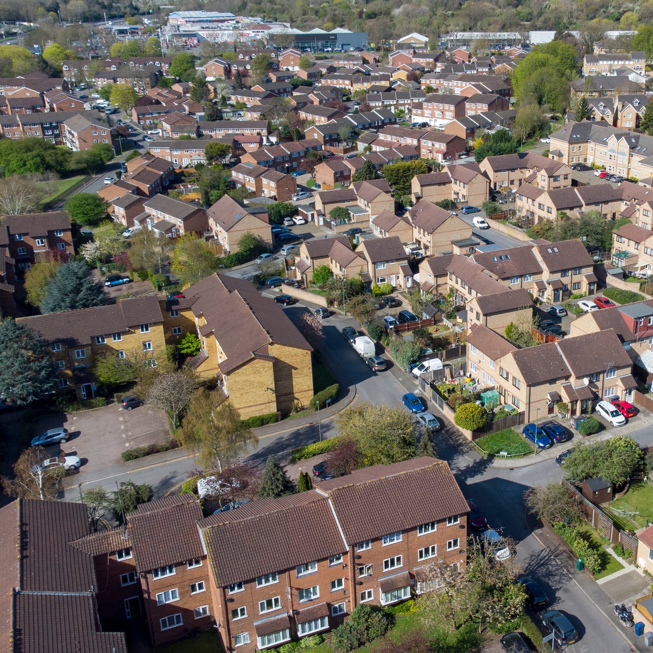 Aerial view of housing