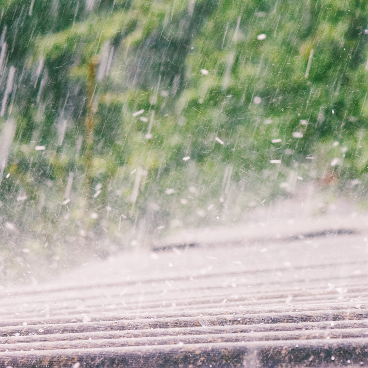 An image of hail hitting a roof