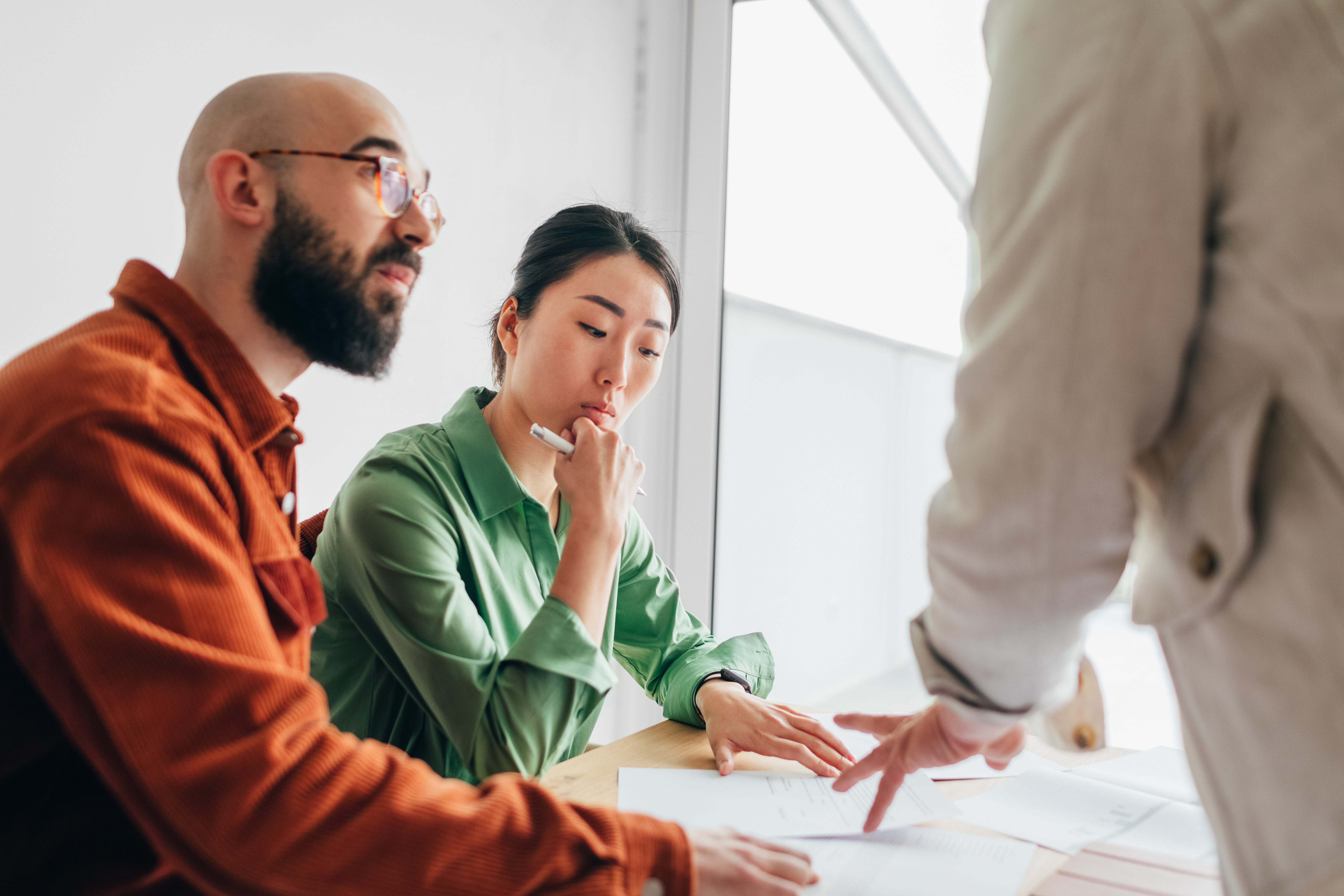 Couple buying or selling a home with broker