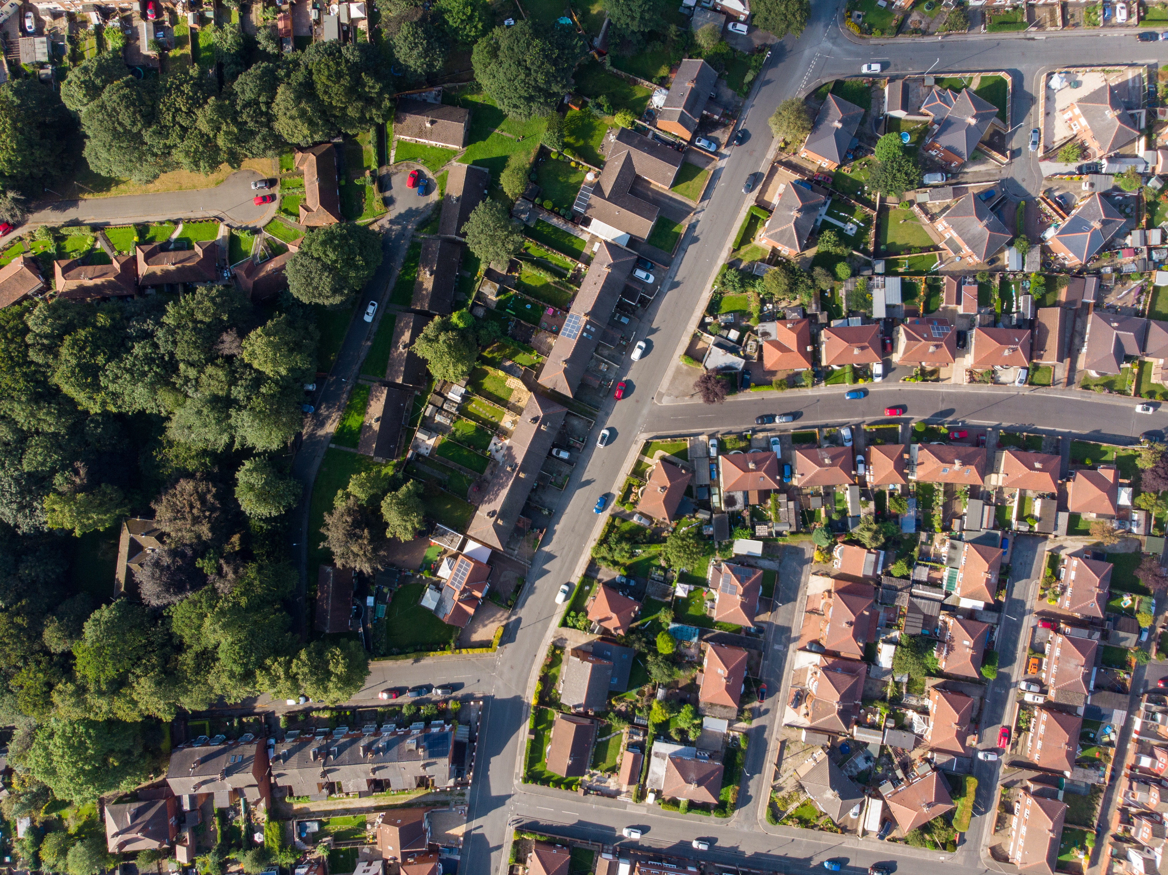 A birdseye view of a town