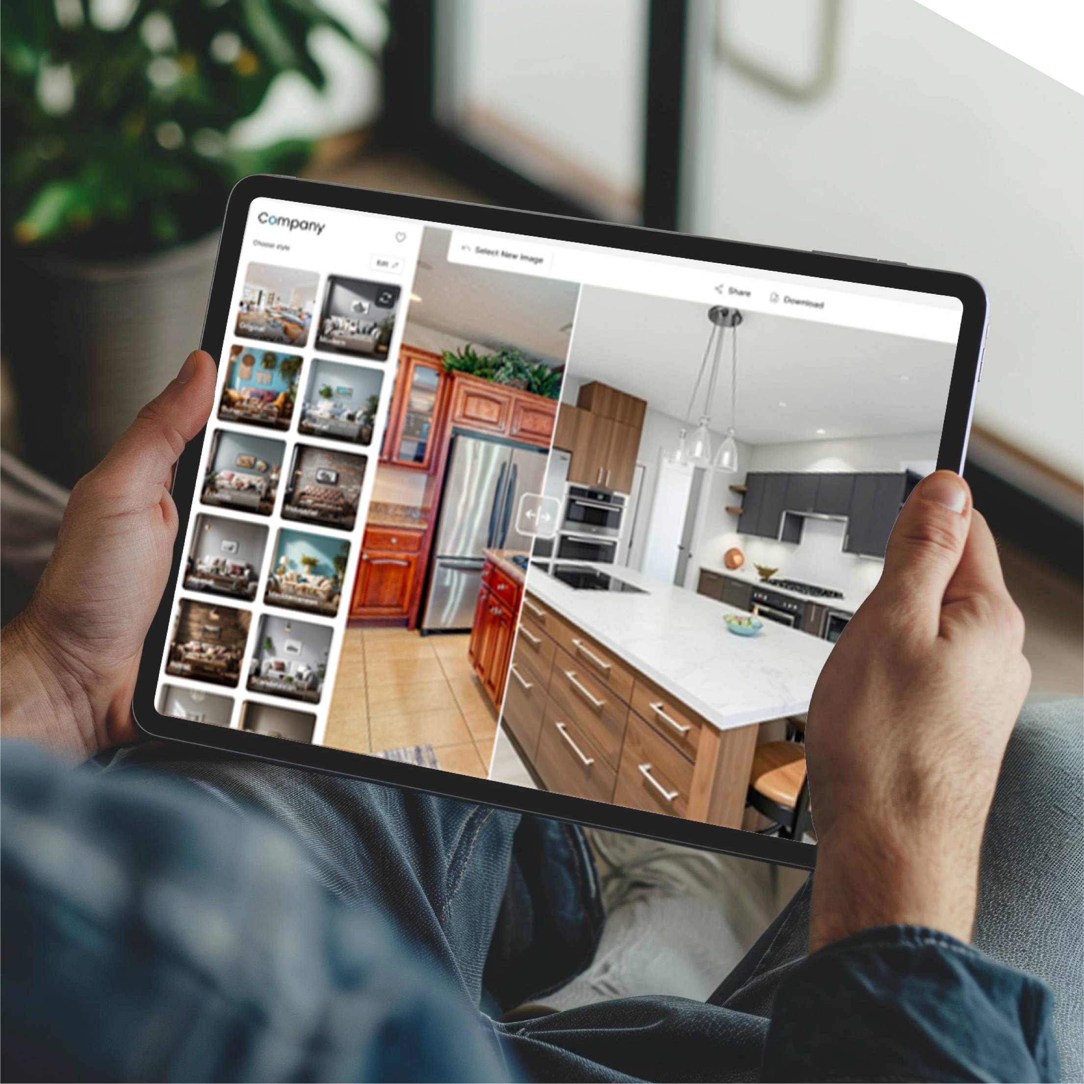 Homeowner looking at an AI tool in OneHome