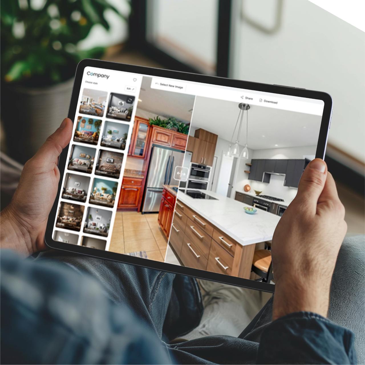 Homeowner looking at an AI tool in OneHome