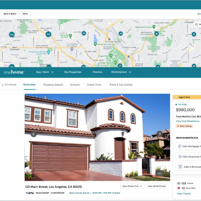 The image shows a listing for a house.