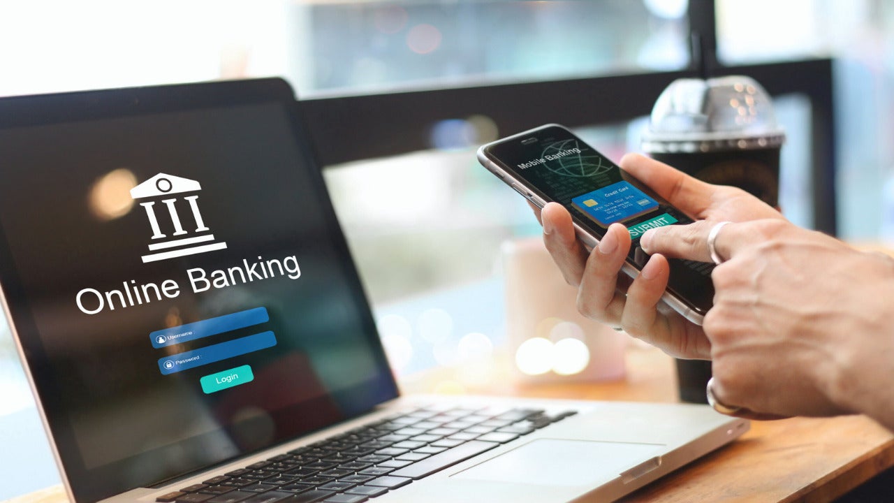 An image of someone logging into their online banking account