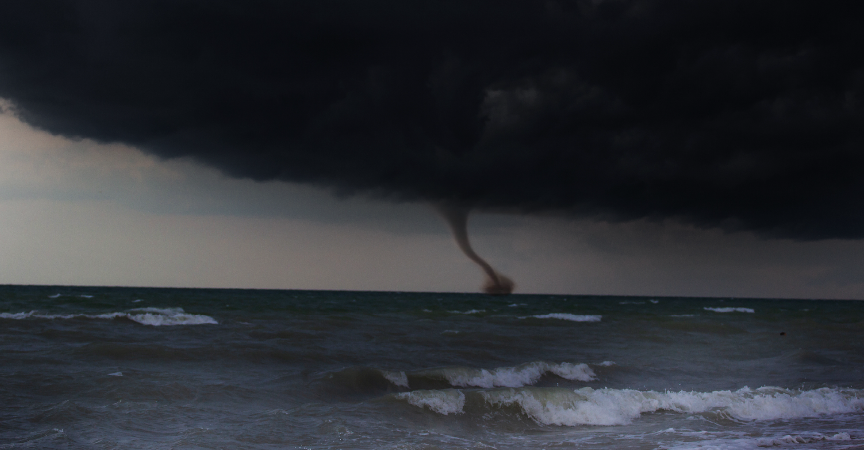 Typhoon over ocean