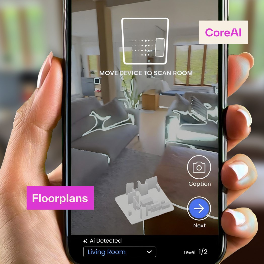 Someone holding a smart phone with the CorePlans on it