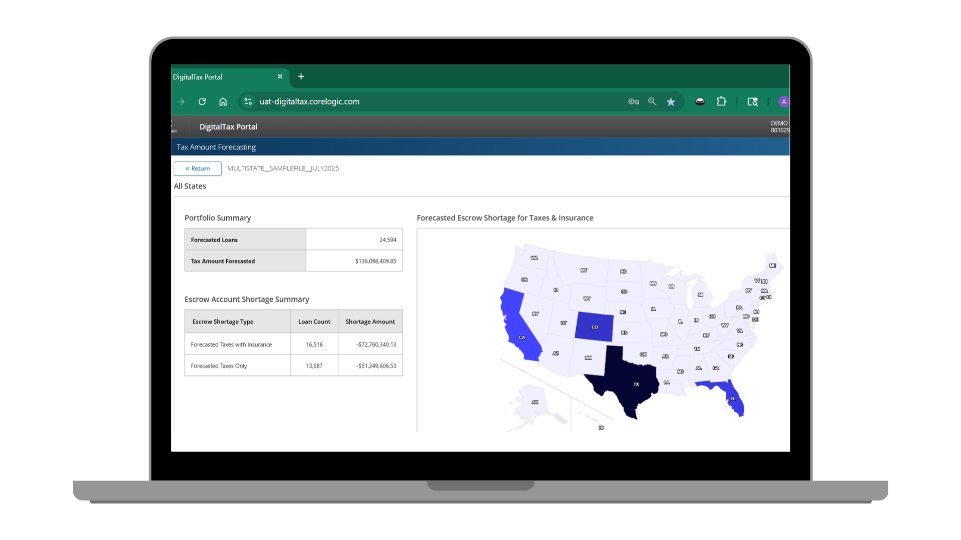A laptop screen displayig "DigitalTax Portal"