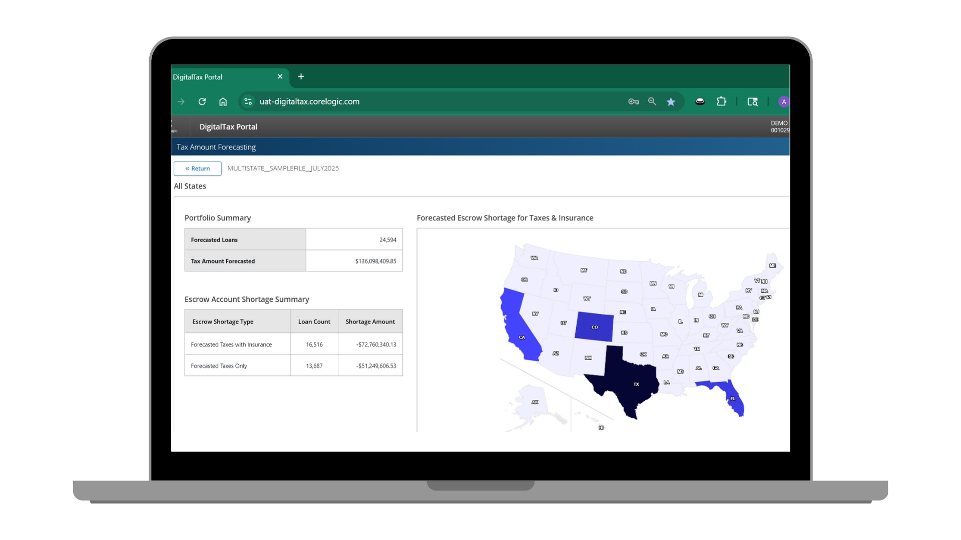 A laptop screen displayig "DigitalTax Portal"