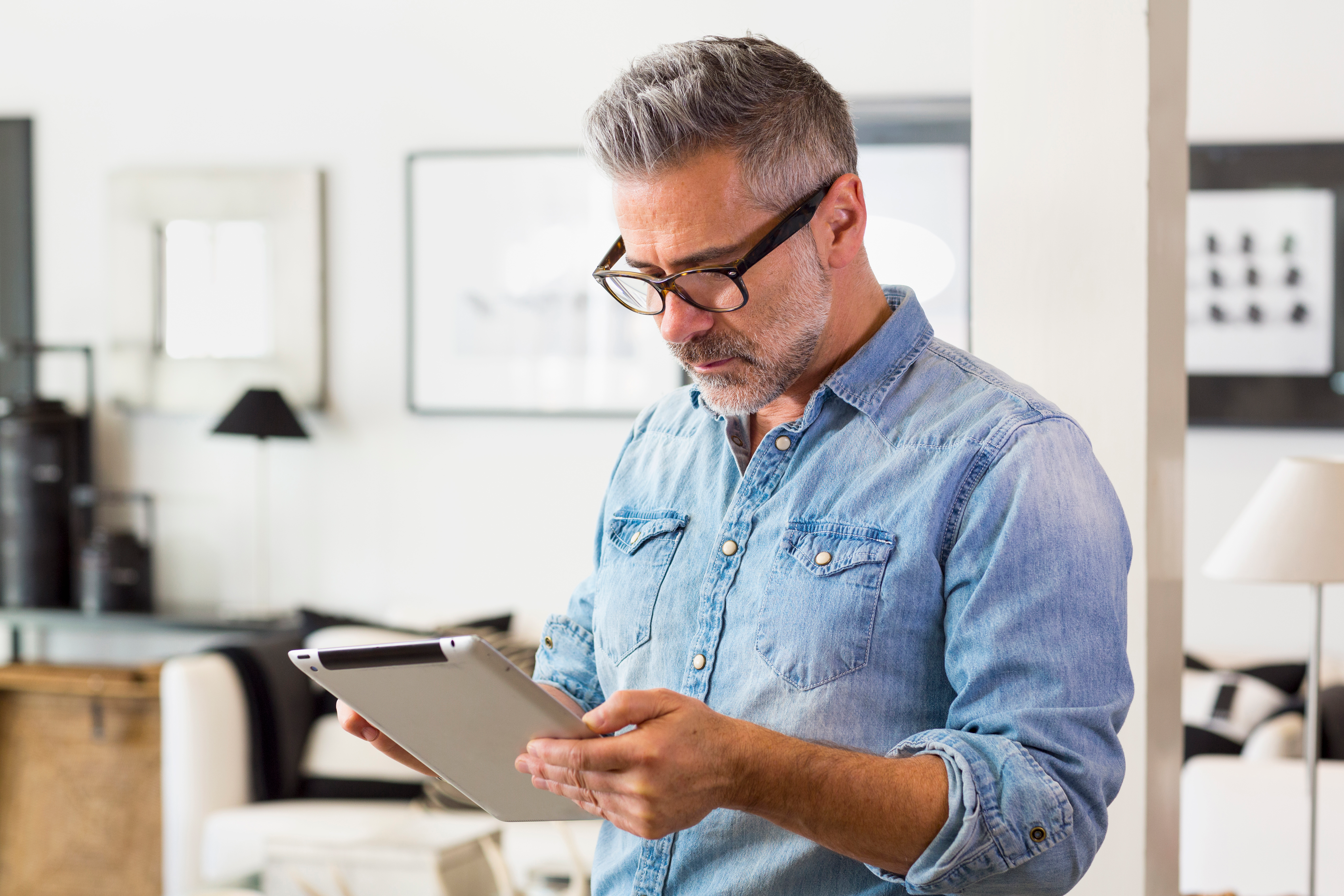 Surveyor holding an iPAD