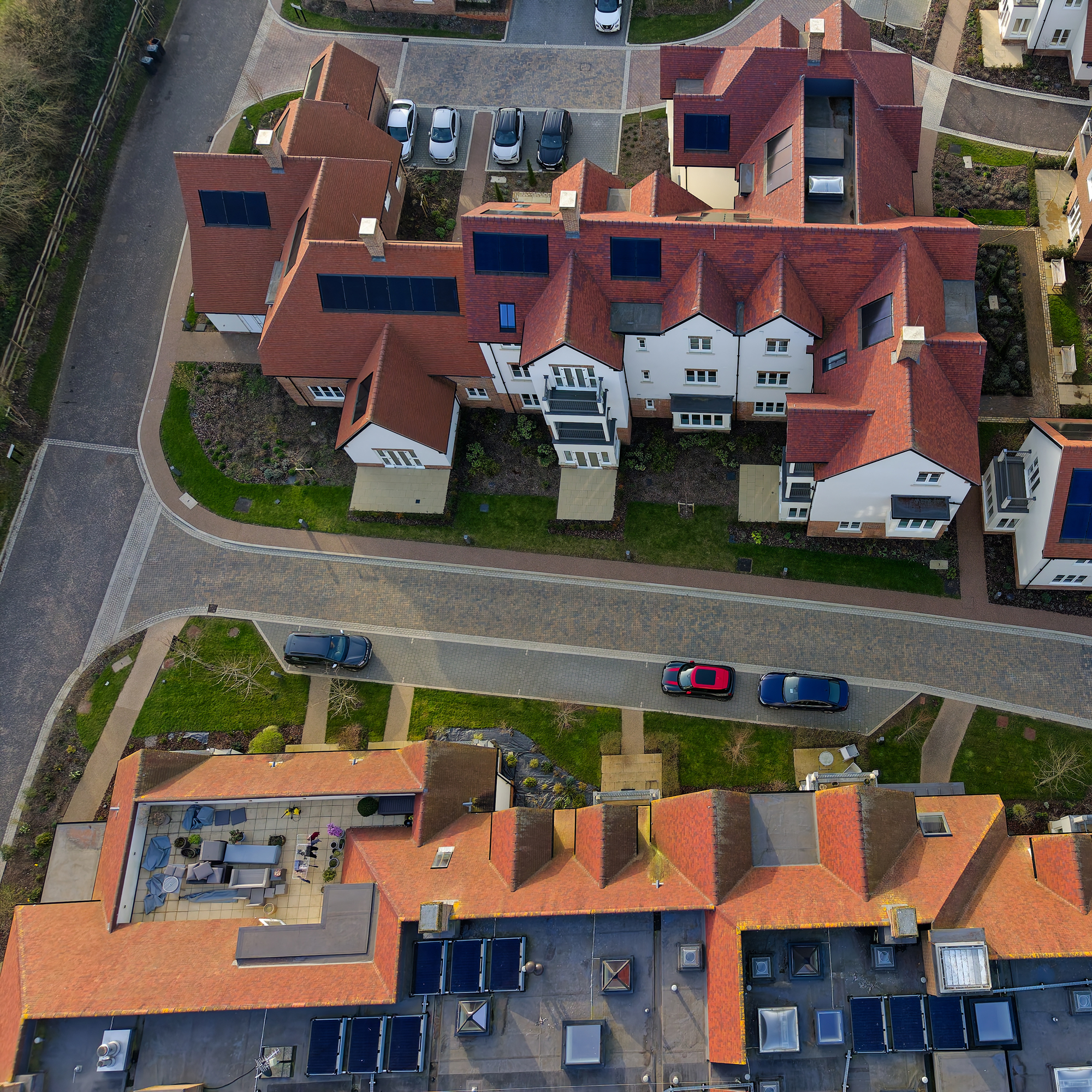 A clear overhead view of a complex, high-value property, highlighting the level of detail needed for accurate risk assessment