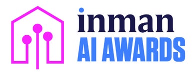 Logo of the Inman AI Awards featuring the text "inman AI AWARDS" next to a stylized house icon in pink and purple.