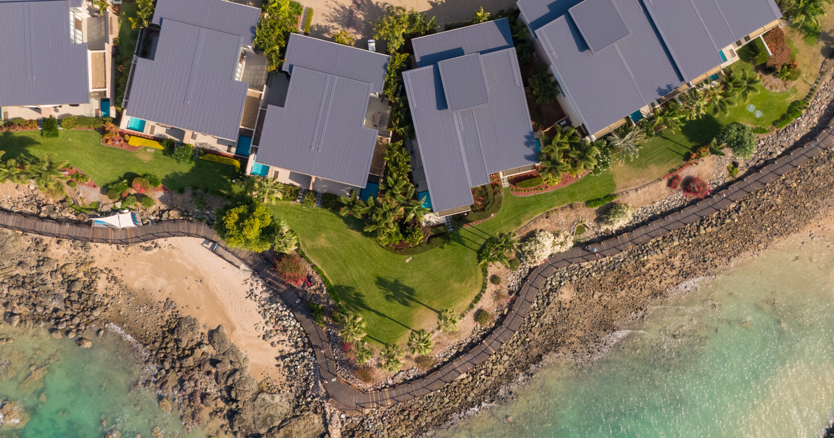 Birdseye view of houses