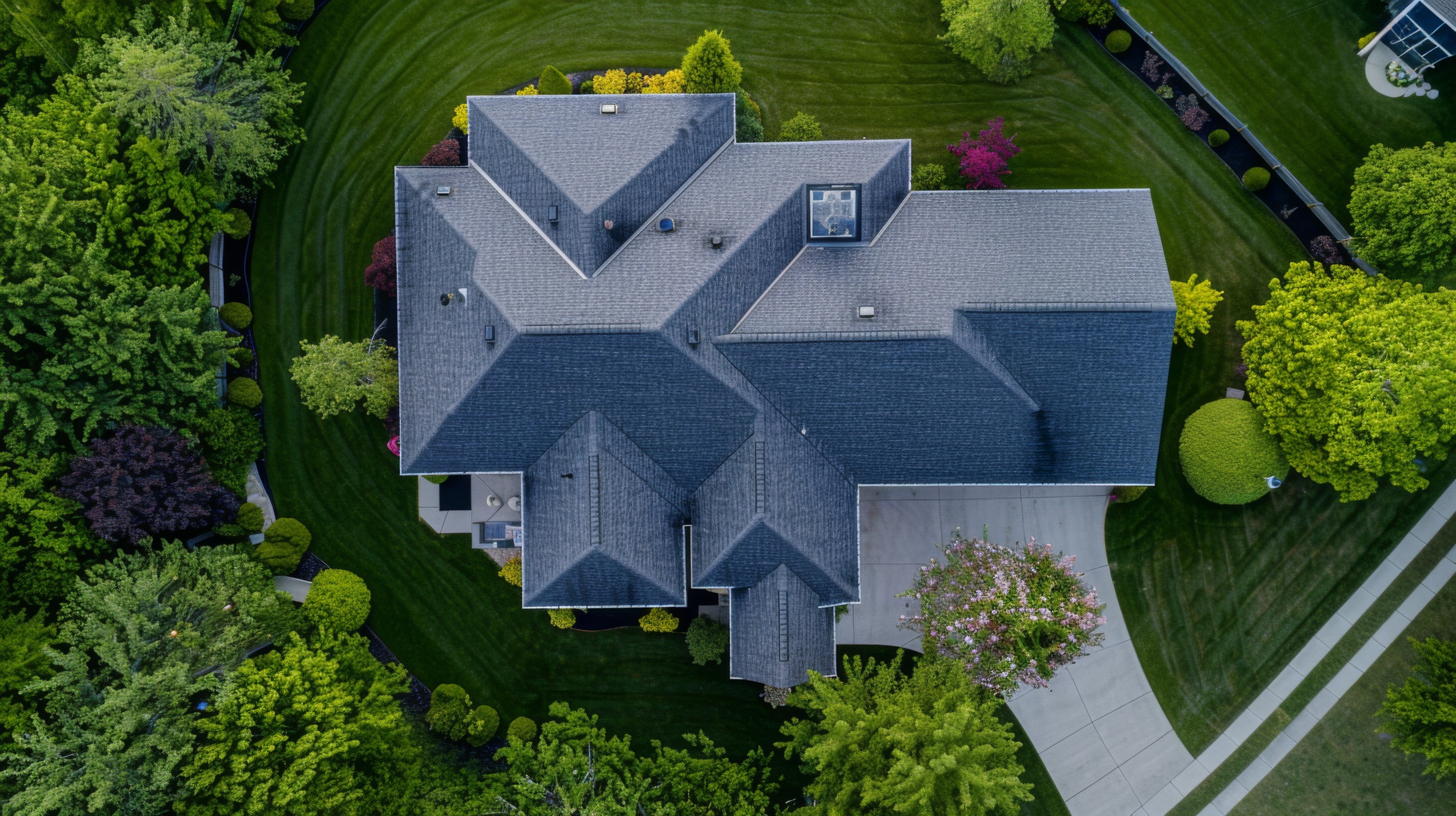 Ariel view of a home.
