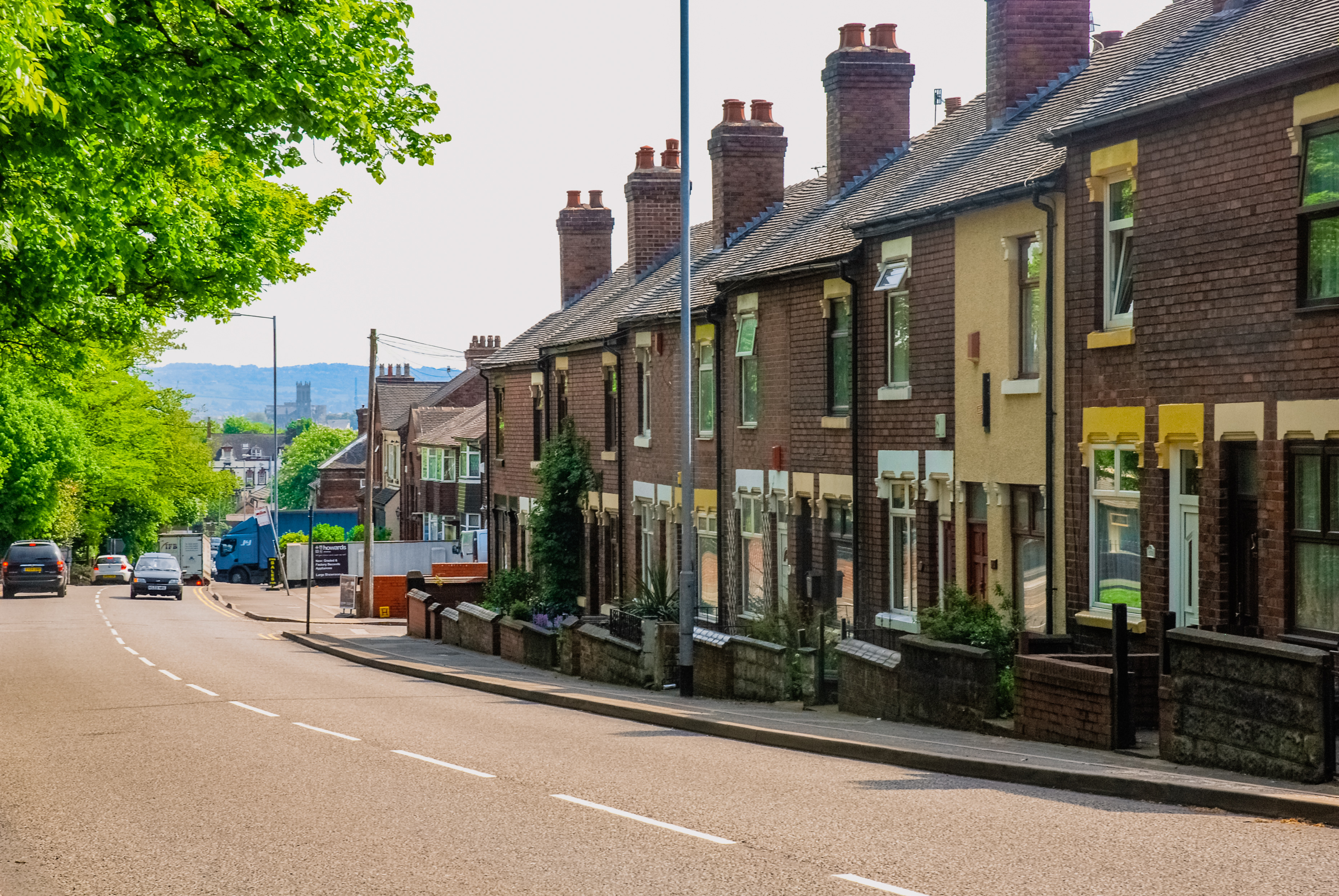 A row of terraced homes in the UK