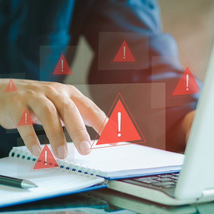 A professional typing and errors being indicated