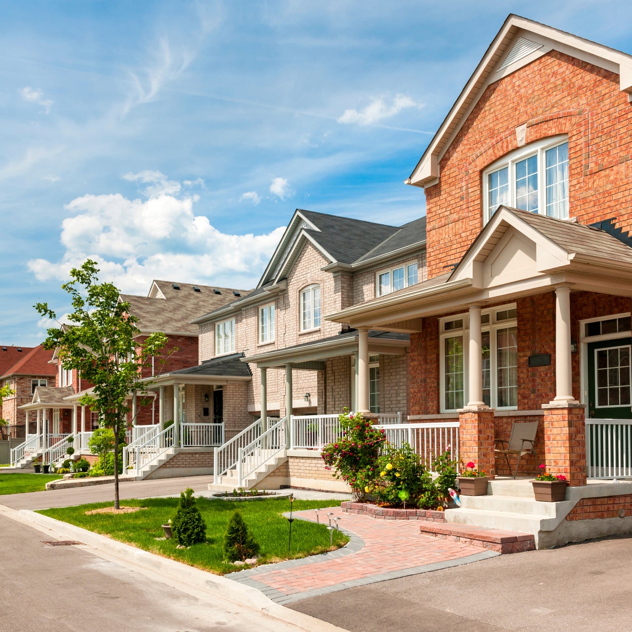 A side view of a residential neighborhood.