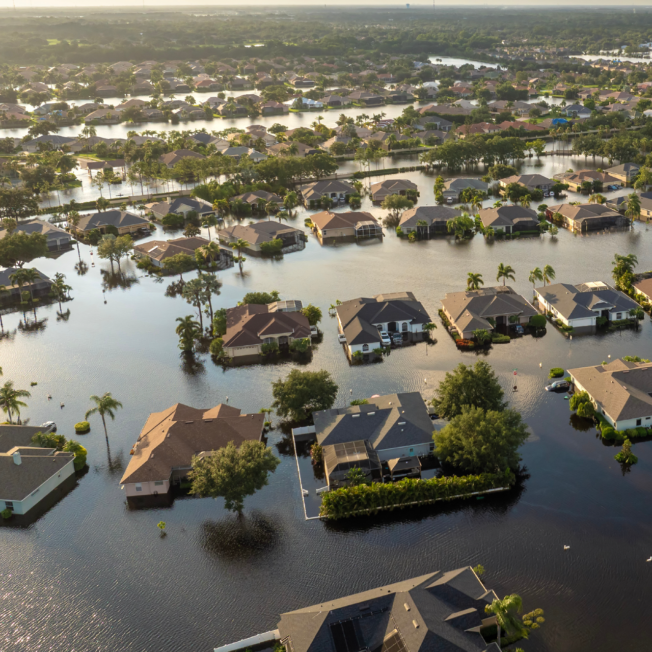 Ariel view of flooding