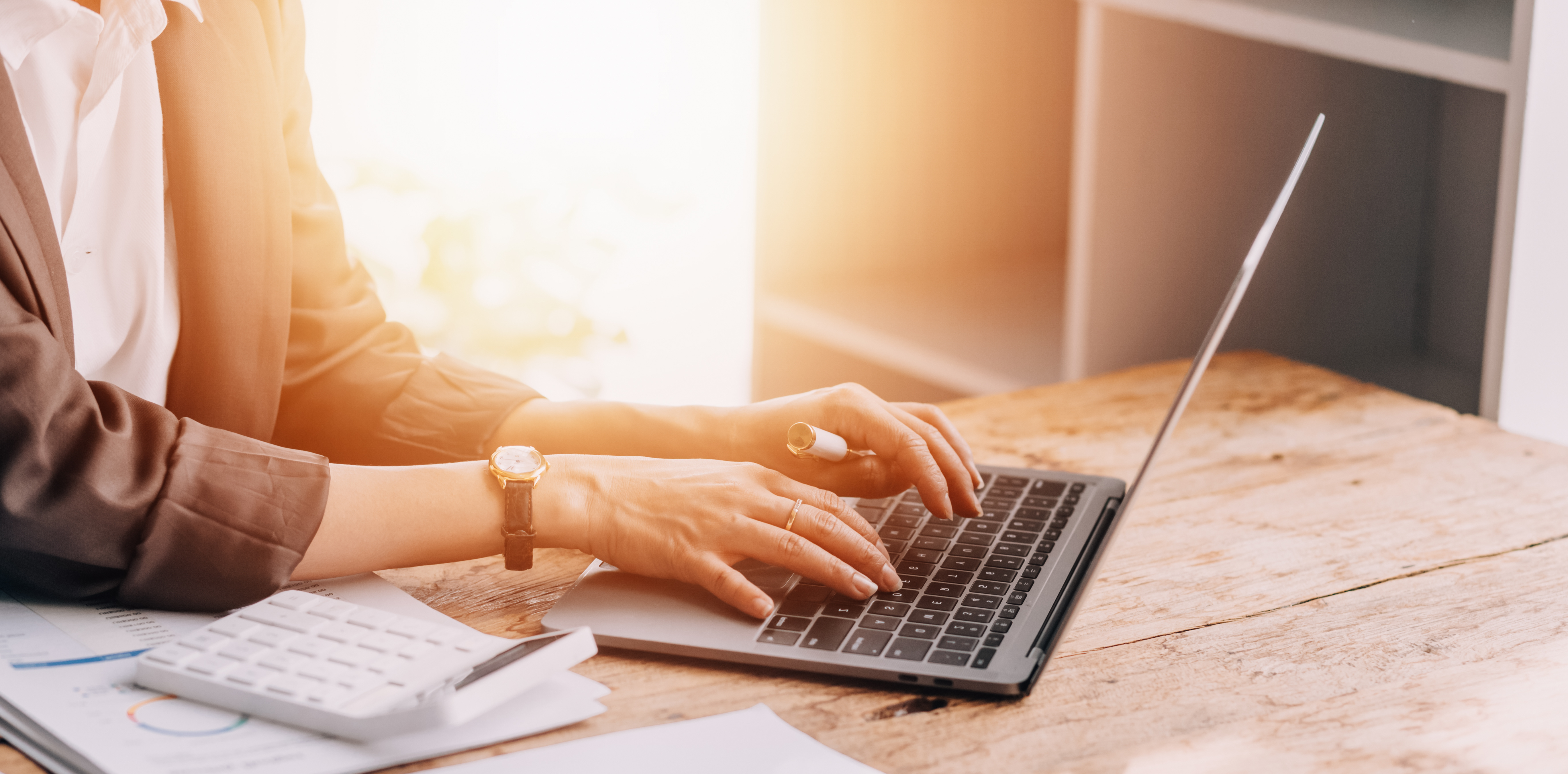 Woman working on computer