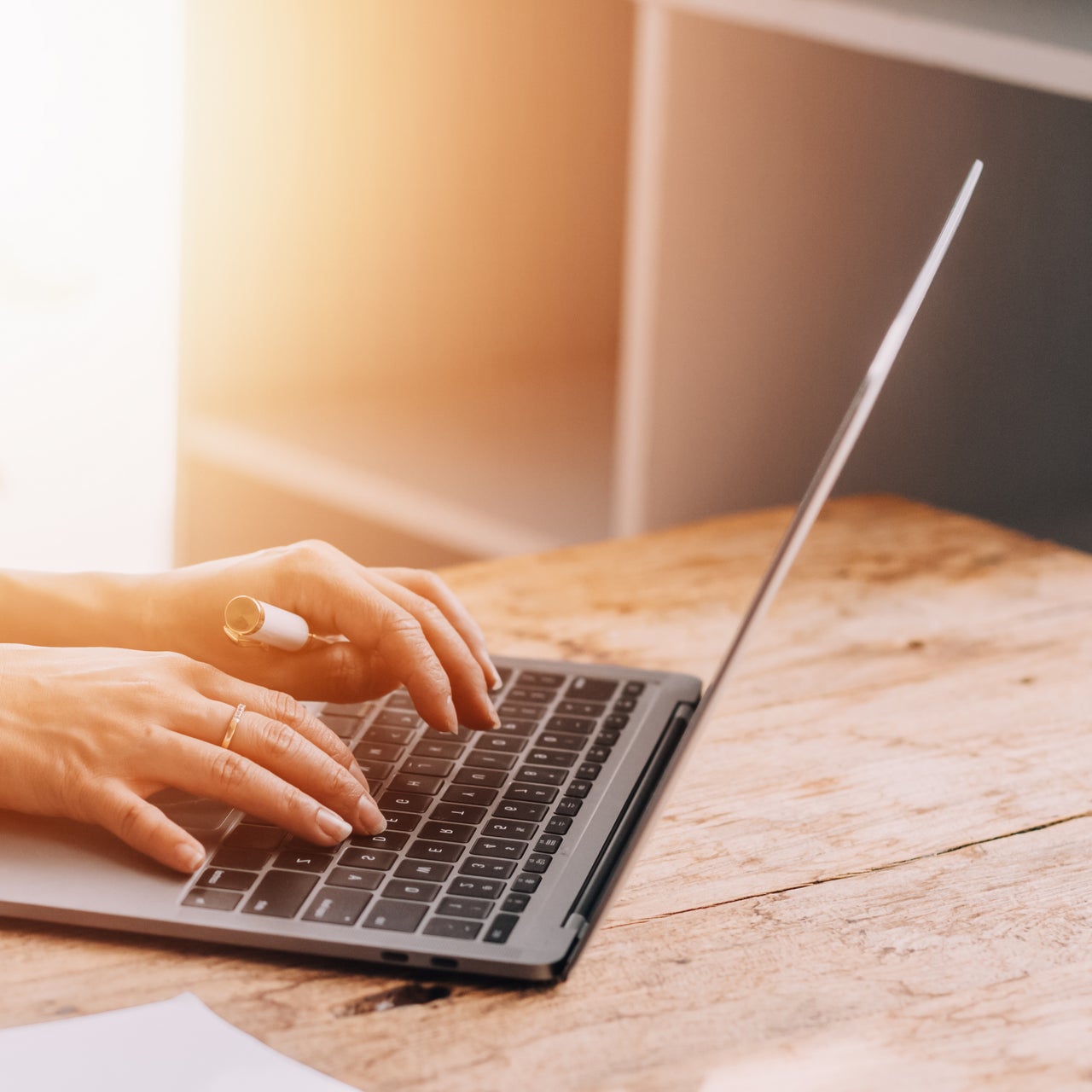 Woman working on computer