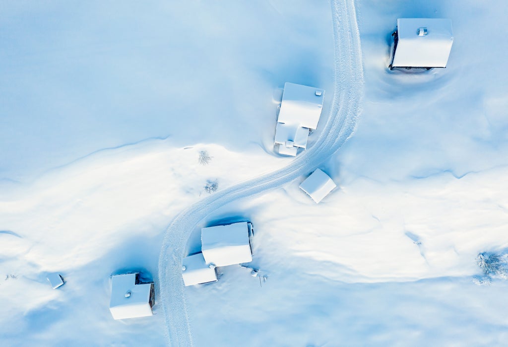 Image of a town covered in thick layer of snow