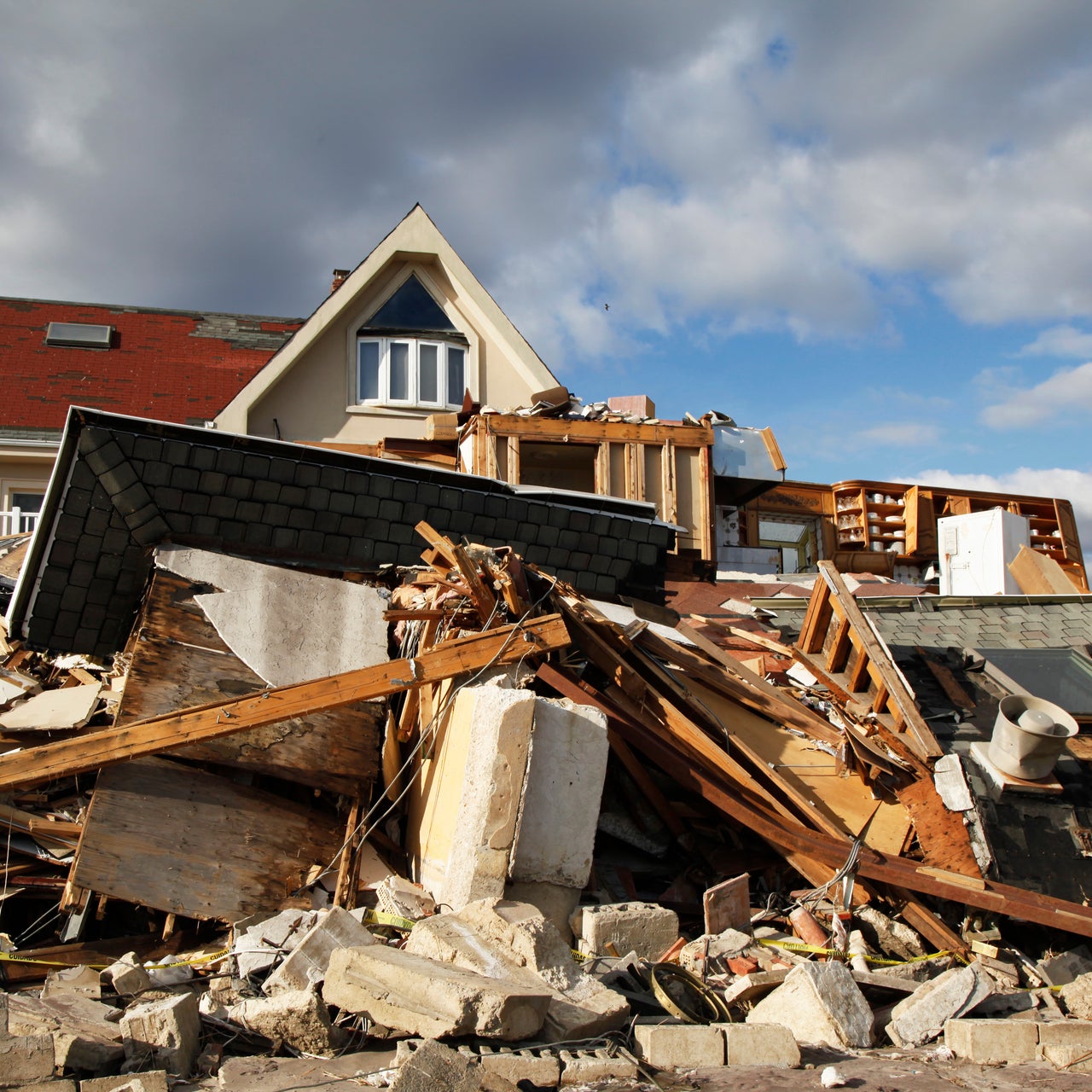 A home destroyed by severe weather