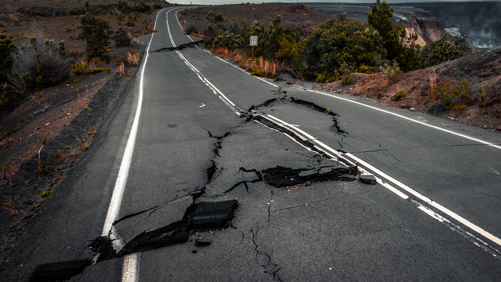 Stock image of earthquake damage