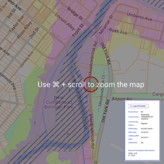 Interactive flood map