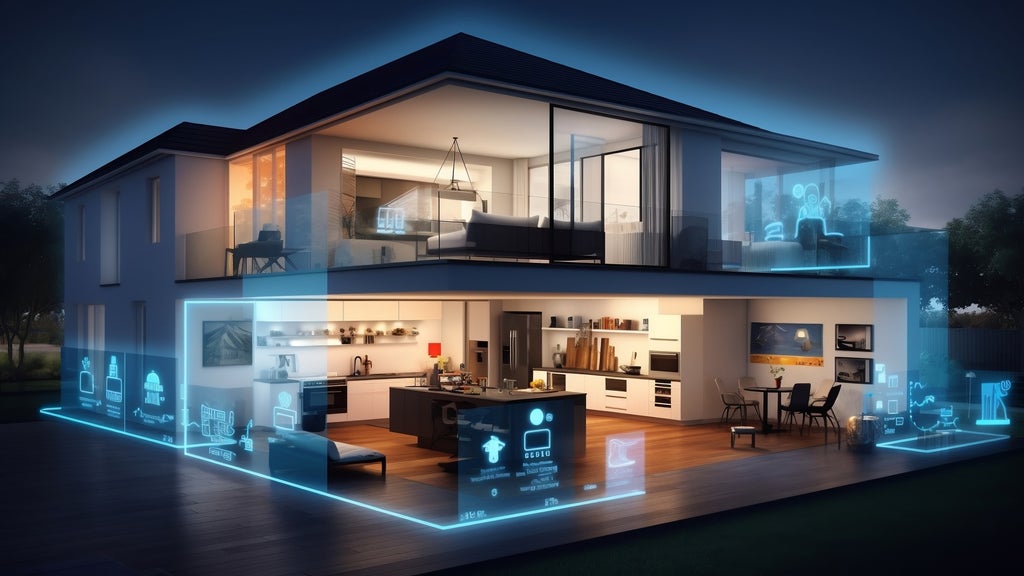 House with digital imagery overlay