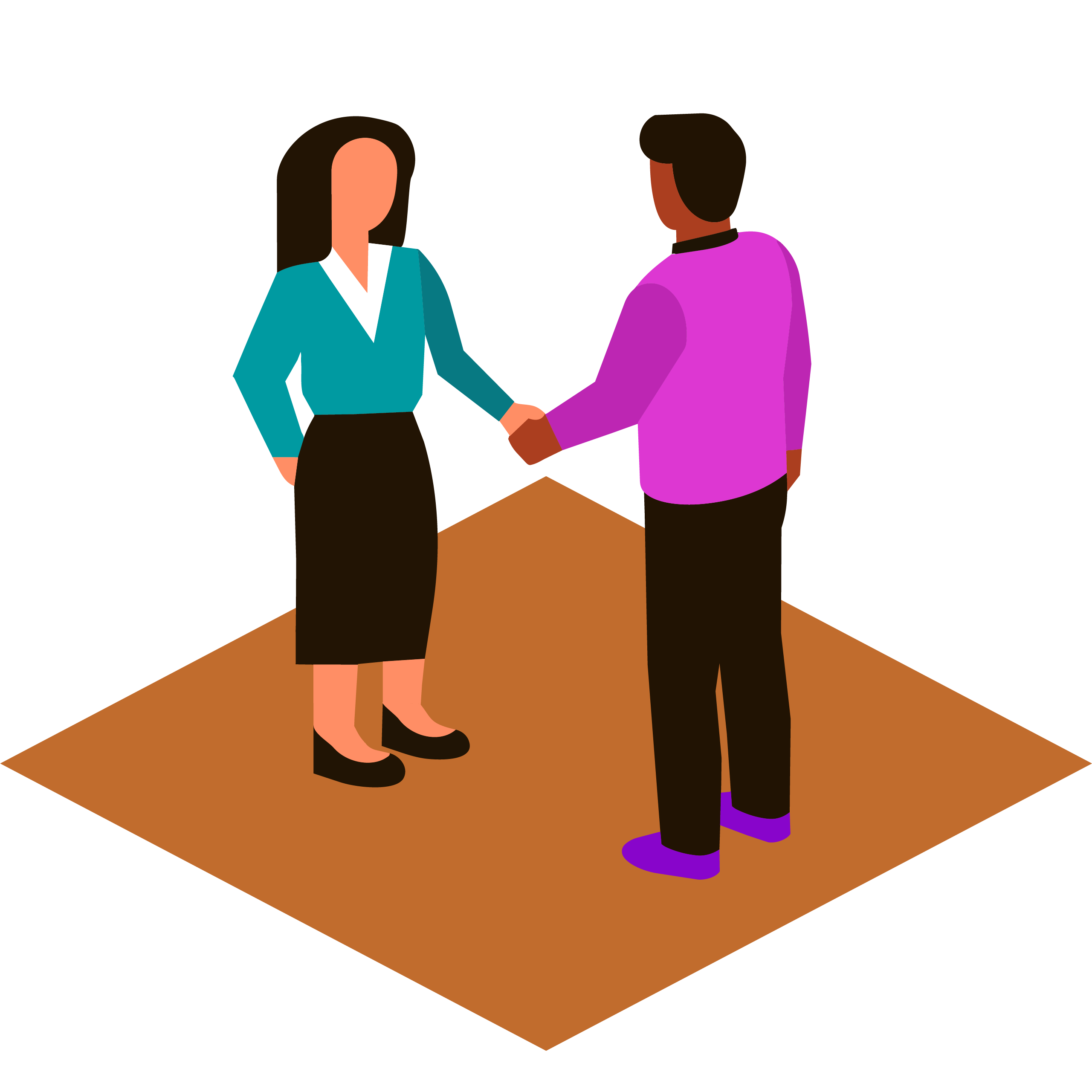 An illustration of two agents shaking hands.