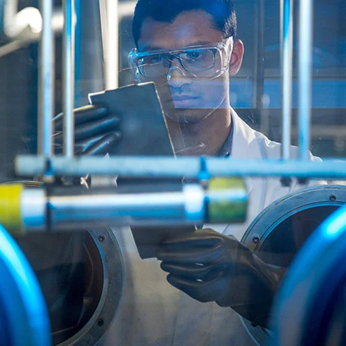 Ultium cells employee working in the lab